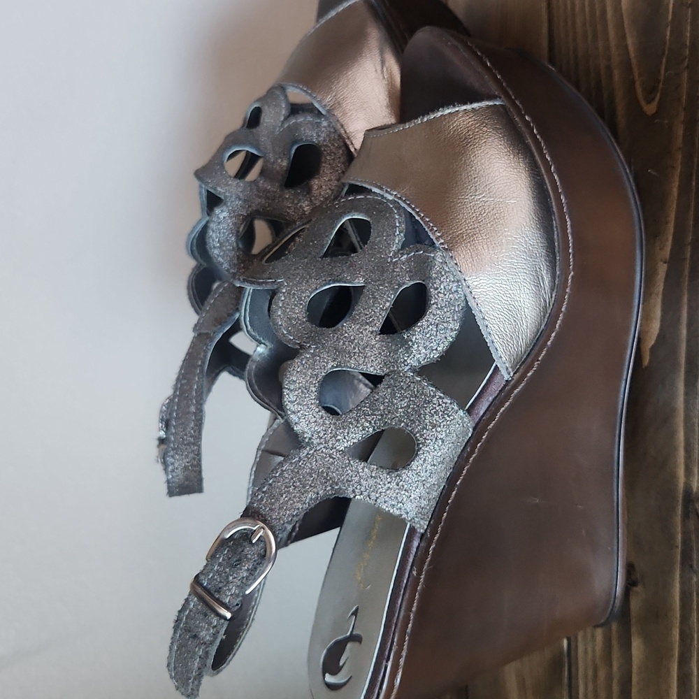 Metallic Wedge Sandal